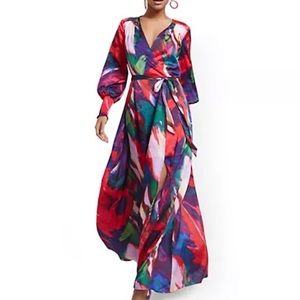 Like new Purple Faux Wrap Maxi Dress